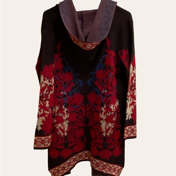 Women's Max Sport Long Open Front Cardigan Duster Sweater Hooded Size Medium NWT - Picture 4 of 6